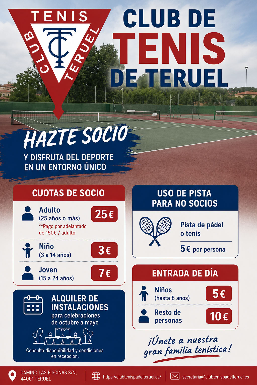 Cartel tarifas 2026